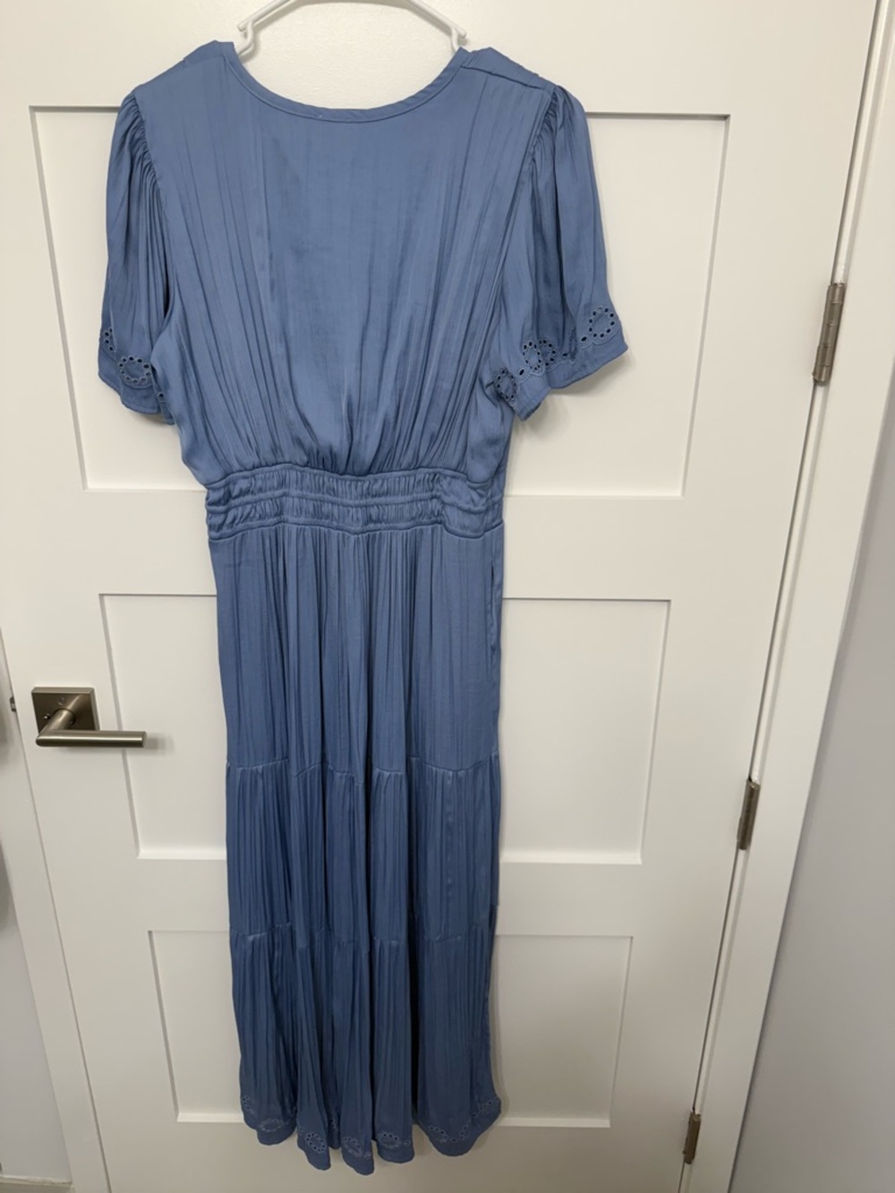 Joie Dusty Blue V-Neck Tiered Maxi Dress - Picture 3 of 3
